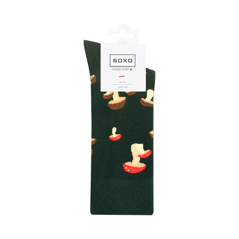 Chaussettes colorées pour hommes SOXO GOOD STUFF en coton avec champignon 