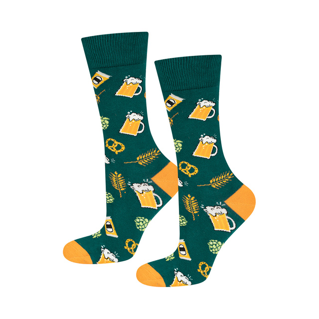 Chaussettes colorées pour hommes SOXO GOOD STUFF, bière brune amusante, fumées en canette