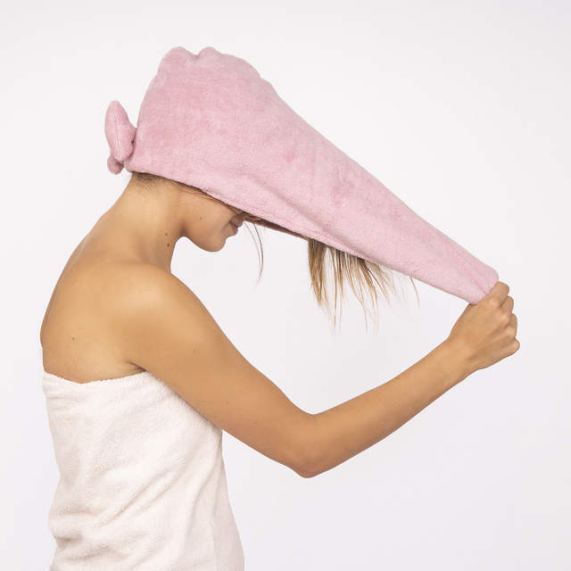 MOMO WAY Turban de bain rose | serviette