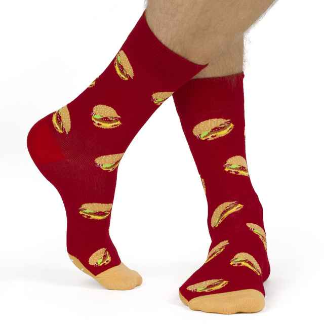 Ensemble de chaussettes à steak et de chaussettes à hamburger dans une boîte