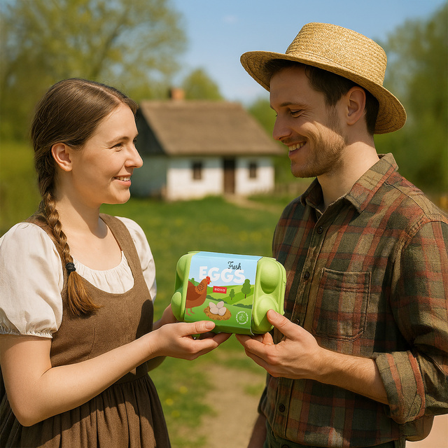 Chaussettes Colorées pour Hommes SOXO Œufs de la Campagne - 3 Paires