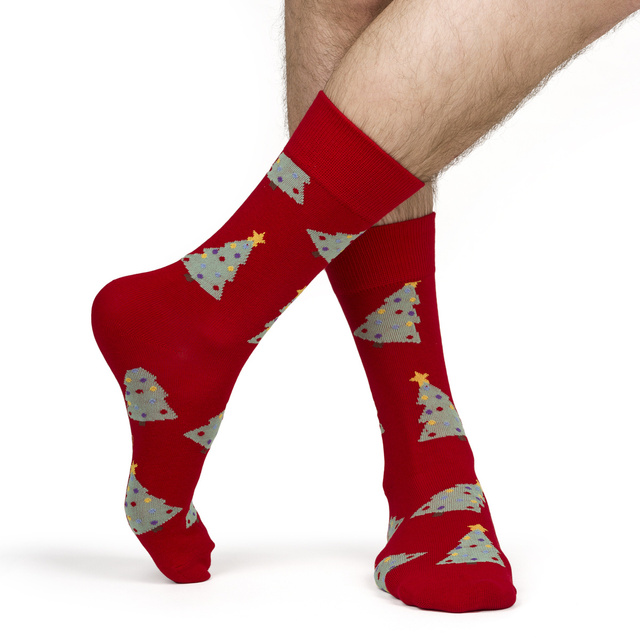 Set 4x chaussettes colorées pour hommes SOXO GOOD STUFF joyeux Noël cadeau chaussettes en coton