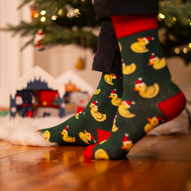 Set 4x chaussettes colorées pour hommes SOXO GOOD STUFF joyeux Noël cadeau chaussettes en coton