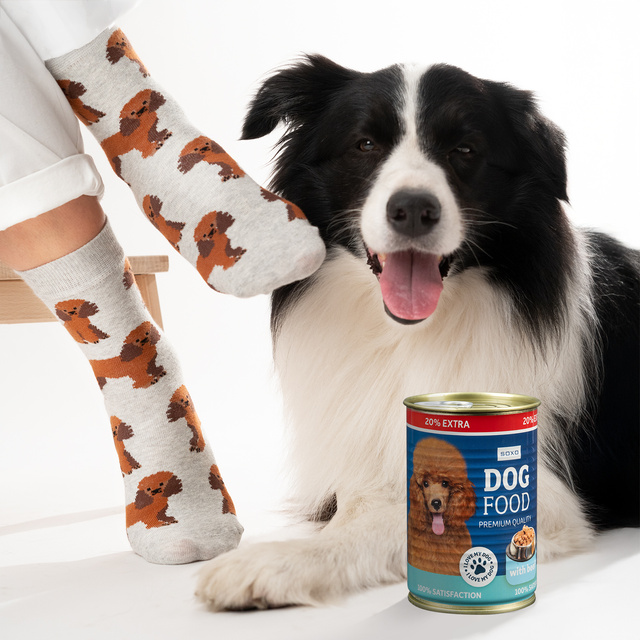 Chaussettes caniches SOXO pour hommes en boîte