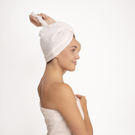 MOMO WAY turban de bain blanc | serviette de bain 