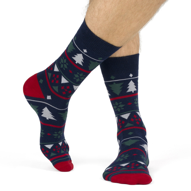 Set 3x chaussettes colorées pour hommes SOXO GOOD STUFF joyeux Noël cadeau chaussettes en coton