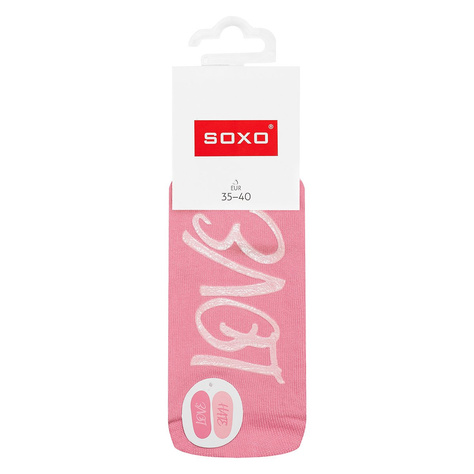 Chaussettes longues colorées pour femmes SOXO avec inscription coton love hate