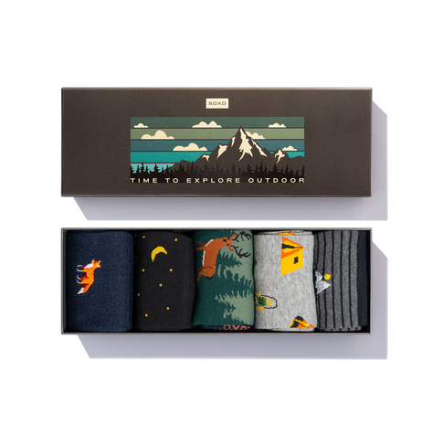 Chaussettes colorées homme SOXO Adventure - 5 paires 