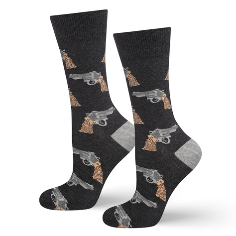 SOXO GOOD STUFF - chaussettes colorées pour hommes - revolver joyeux 