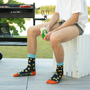 Chaussettes colorées pour hommes SOXO GOOD STUFF drôle de bière en conserve