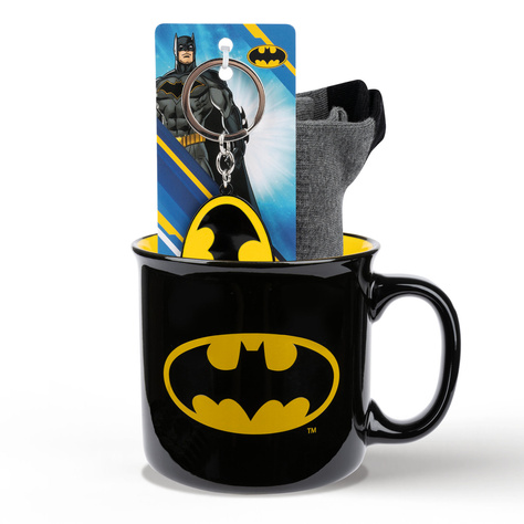 Set Batman mug chaussettes et porte-clés