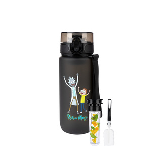 Bouteille d'eau 0.6L noire | durable et pratique | Rick and Morty