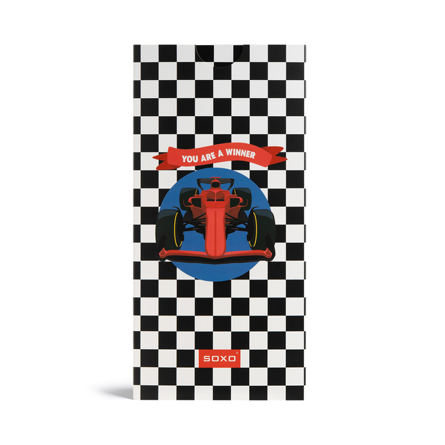Chaussettes à thème Formule 1 – style carte de vœux