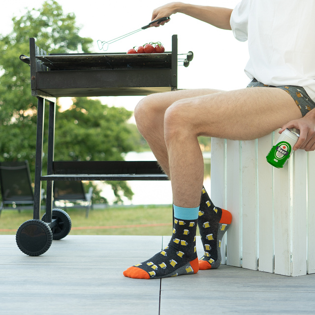 Chaussettes colorées pour hommes SOXO GOOD STUFF drôle de bière en conserve