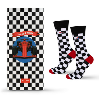 Chaussettes à thème Formule 1 – style carte de vœux