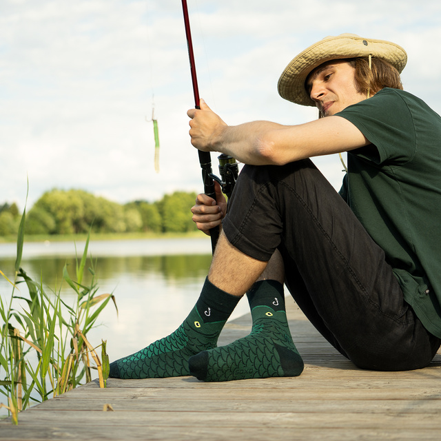 SOXO chaussettes hommes Let's go fishing en paquet
