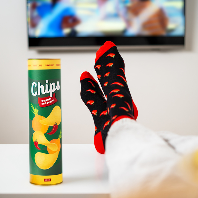 Lot de 3x chaussettes homme SOXO chips en tube