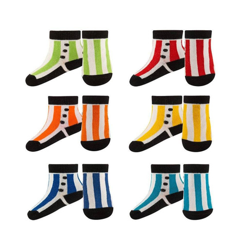 Lot de 6x chaussettes colorées SOXO pour bébé | chaussettes gaies | baskets pour bébé | cadeau 