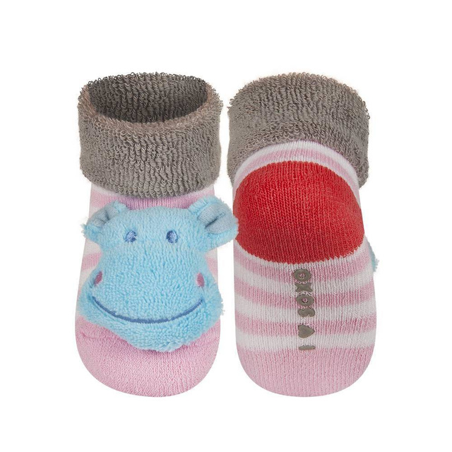 Chaussettes bébé SOXO avec hochet hippopotame