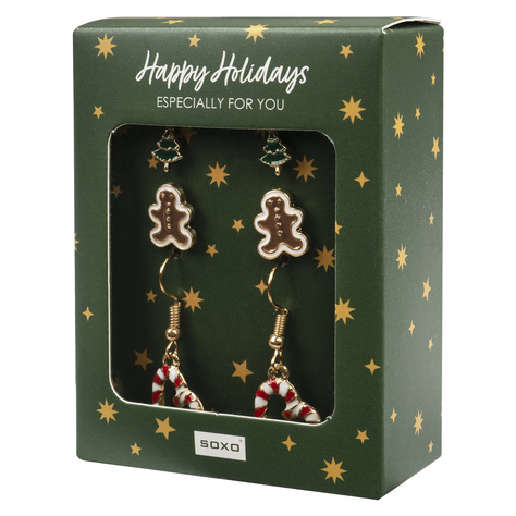 SOXO | Boucles d'oreilles sapin de Noël | Cake folk | Bâtons de Noël | Idée cadeau pour elle | Noël