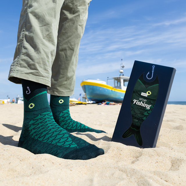 SOXO chaussettes hommes Let's go fishing en paquet