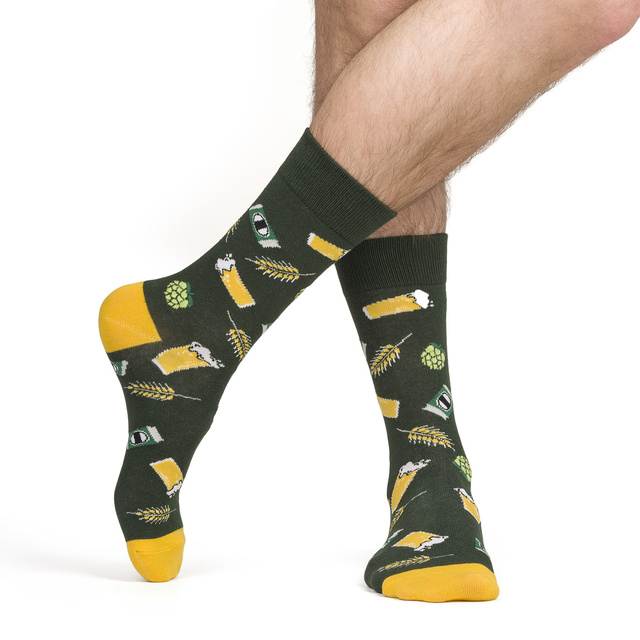 Chaussettes colorées pour hommes SOXO GOOD STUFF, bière brune amusante, fumées en canette
