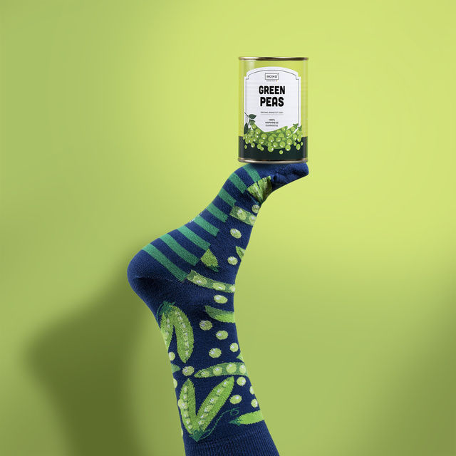 Chaussettes drôles SOXO GOOD STUFF - pois en boîte