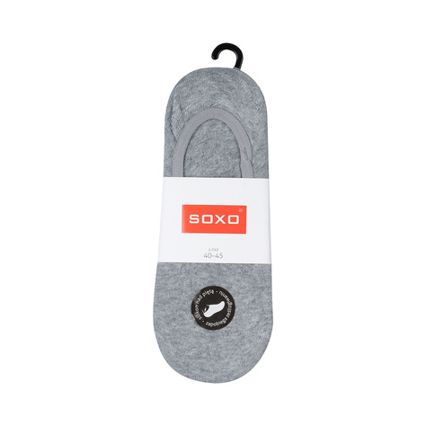 Lot de 6x SOXO chaussettes grises pour hommes avec silicone coton classique