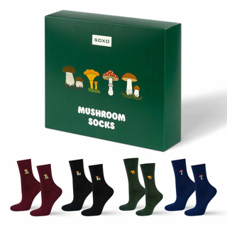 Lot de 4x chaussettes à champignons SOXO pour hommes dans un paquet édition premium
