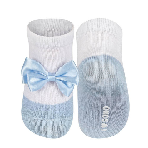 Chaussettes de ballerine SOXO bleu bébé avec nœud 