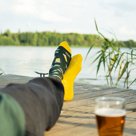 SOXO GOOD STUFF chaussettes colorées pour hommes bière Pale Lager drôle dans une boîte cadeau