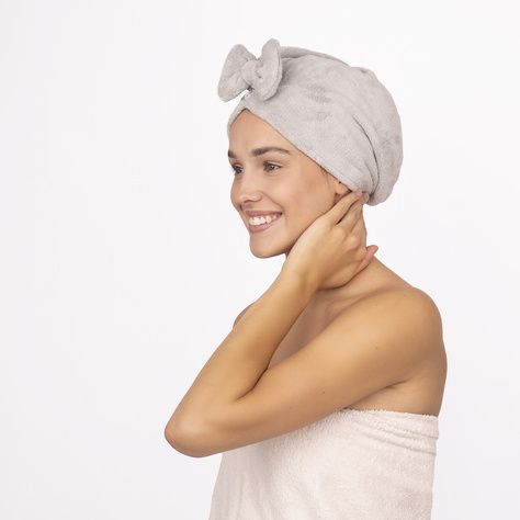 MOMO WAY turban de bain gris | serviette de bain 