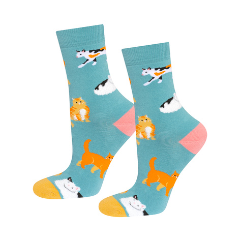 Chaussettes pour femmes SOXO chats en emballage - 3 paires