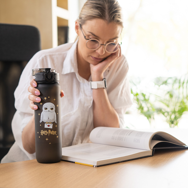 Bouteille d'eau 1L noire | durable et pratique | Harry Potter