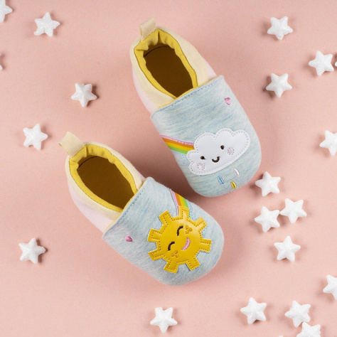 Chaussons bébé SOXO bleu soleil et nuage