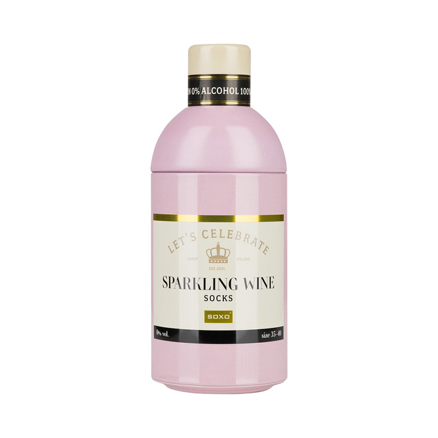 Chaussettes pour femmes SOXO GOOD STUFF drôles de Sparkling Wine dans une bouteille cadeau