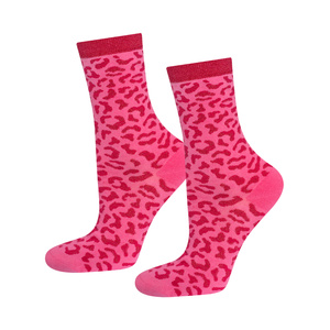 Chaussettes pour femmes SOXO Leopard roses en emballage