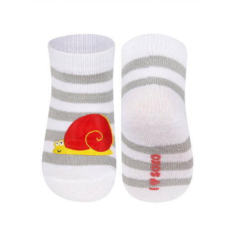 Chaussettes bébé colorées SOXO avec escargot