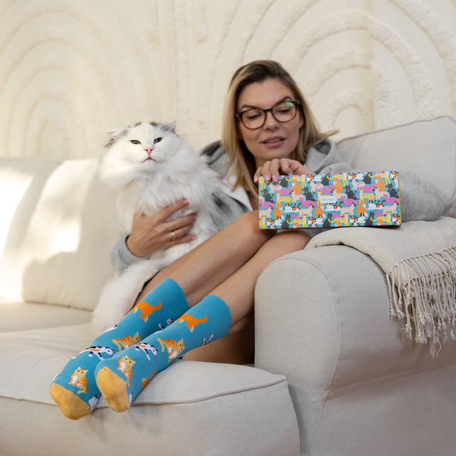 Chaussettes pour femmes SOXO chats en emballage - 3 paires