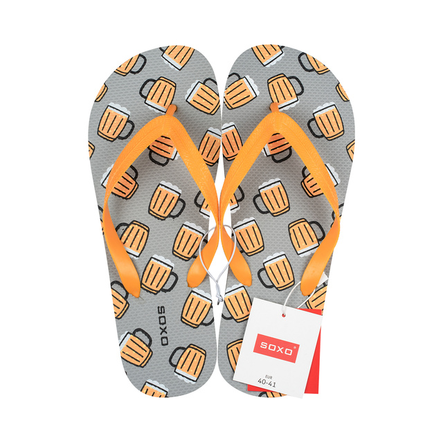 Tongs Comfort de plage pour femme pour hommes SOXO | Bière joyeuse et colorée | Idéal pour des vacances à la plage et une piscine