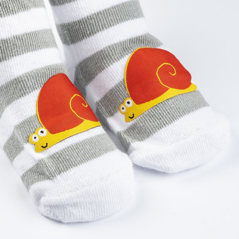 Chaussettes bébé colorées SOXO avec escargot