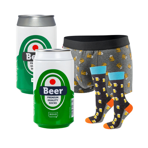 Caleçon de bière et chaussettes en canette pour homme SOXO | cadeau drôle pour un homme