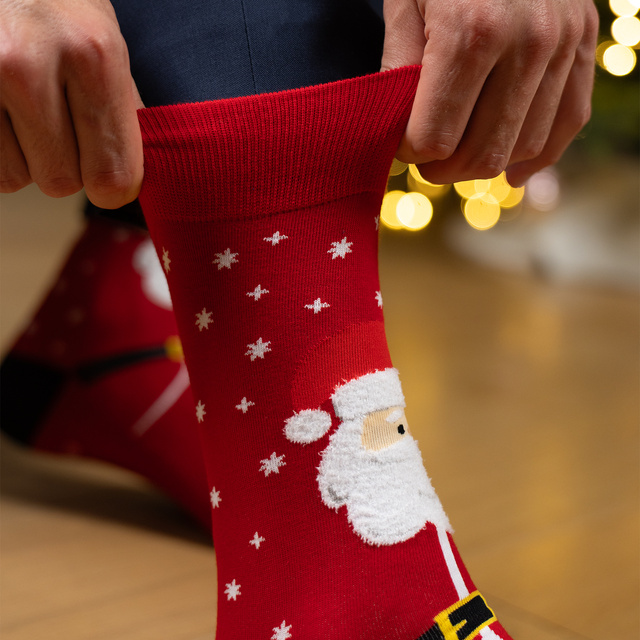 Chaussettes festives avec motif du Père Noël