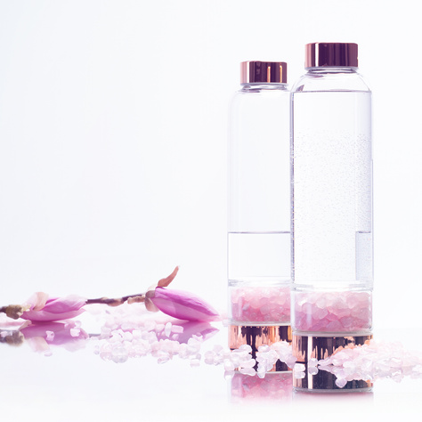 Bouteille d'eau en quartz rose 450mL 