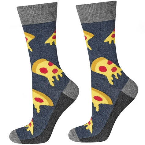 Lot de 4x chaussettes homme SOXO GOOD STUFF dans une boîte à pizza | cadeau original pour un homme