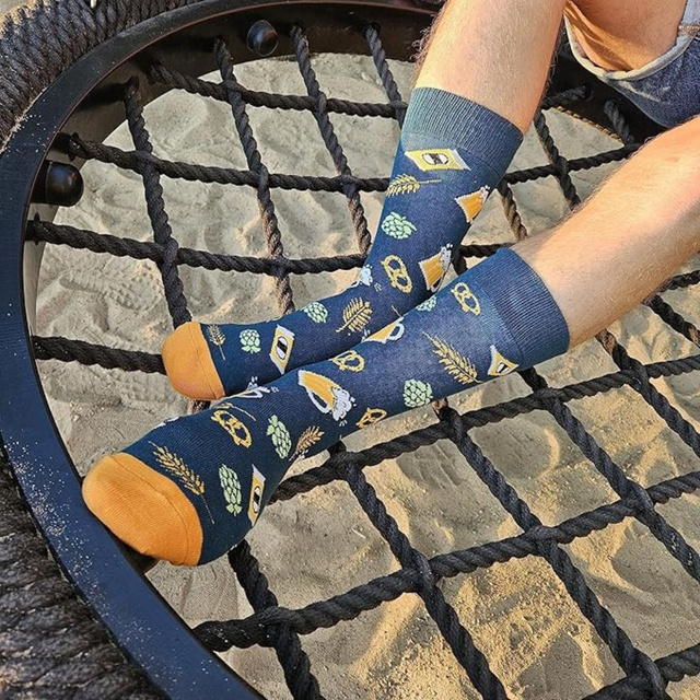 Chaussettes colorées pour hommes SOXO GOOD STUFF, bière brune amusante, fumées en canette
