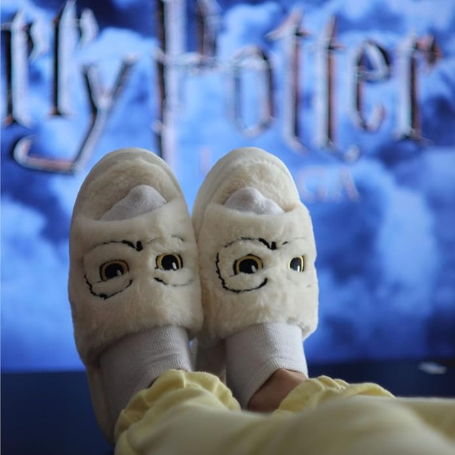 Chaussons femme Harry Potter Hibou Produit original Warner Bros., une idée cadeau joyeuse