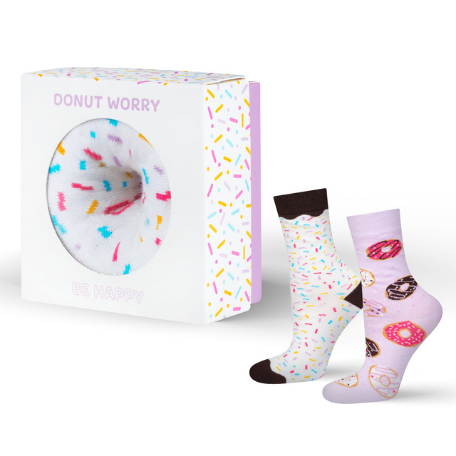 Chaussettes pour femmes SOXO GOOD STUFF donut dans une boîte