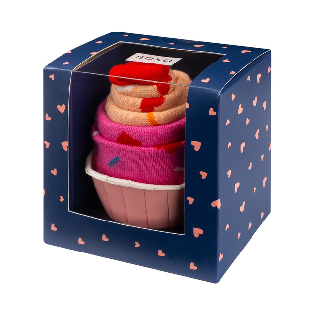 Chaussettes roses SOXO cupcake pour femmes - 2 paires