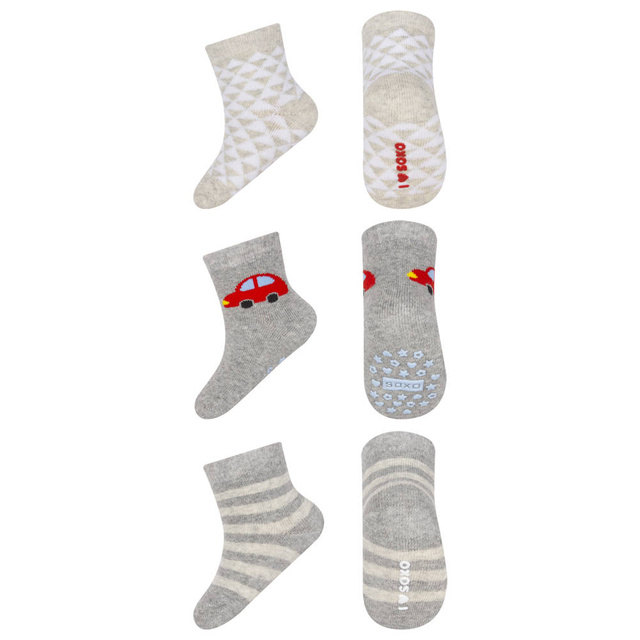 Lot de 3x chaussettes bébé SOXO en éponge | cadeau classique